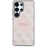Guess 4G Round Patch Classic Logo MagSafe Case til Samsung Galaxy S25 Ultra Pink