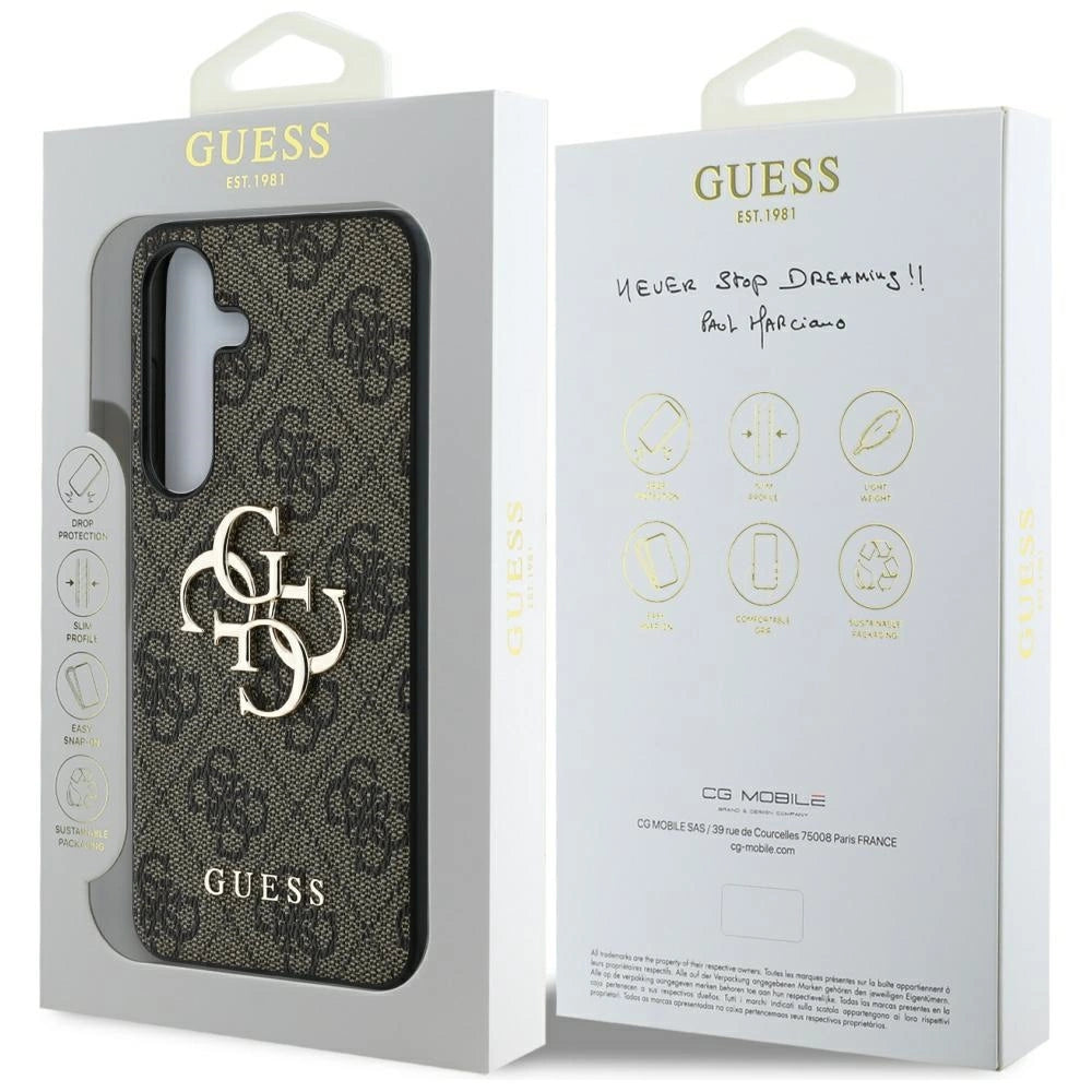 Guess Big 4G Logo Classic Logo Case for Samsung Galaxy S25 Brown