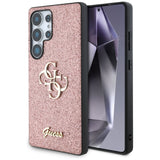 Guess Fixed Glitter Big 4G Metal Logo Case til Samsung Galaxy S25 Ultra Pink