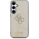 Guess Fixed Glitter Big 4G Metal Logo case for Samsung Galaxy S25 gold