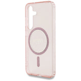 Guess Glitter Circle Classic Logo MagSafe Case til Samsung Galaxy S25 Pink
