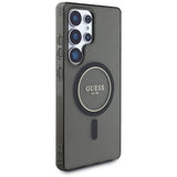 Guess Glitter Circle Classic Logo MagSafe case for Samsung Galaxy S25 Ultra black