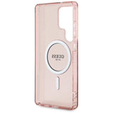 Guess Glitter Circle Classic Logo MagSafe Case til Samsung Galaxy S25 Ultra Pink