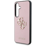 Guess Grained Big 4G Logo Small Classic Logo case for Samsung Galaxy S25 pink