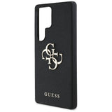 Guess Grained Big 4G Logo Small Classic Logo case til Samsung Galaxy S25 Ultra sort