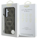Guess læder 4G Colored Ring Classic Logo MagSafe Samsung Galaxy S25 Plus case brun