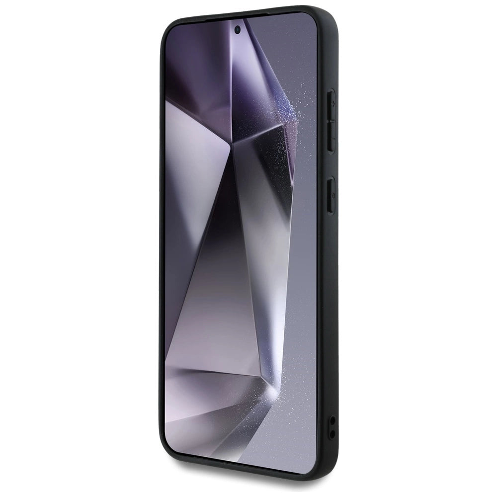 Guess læder 4G Colored Ring Classic Logo MagSafe Case Samsung Galaxy S25 Plus sort