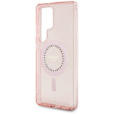Guess Rhinestones Printed Classic Logo MagSafe Samsung Galaxy S25 Ultra Case Pink