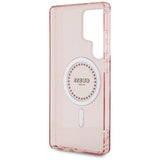 Guess Rhinestones Printed Classic Logo MagSafe Samsung Galaxy S25 Ultra Case Pink