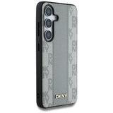 DKNY Leather Checkered Pattern MagSafe case for Samsung Galaxy S25 taupe