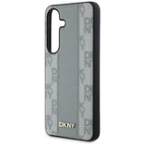 DKNY Leather Checkered Pattern MagSafe case for Samsung Galaxy S25 taupe
