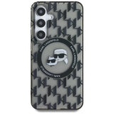 Case Karl Lagerfeld Button Karl&Choupette Heads On KL Pattern MagSafe Samsung Galaxy S25 black
