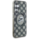Case Karl Lagerfeld Button Karl&Choupette Heads On KL Pattern MagSafe Samsung Galaxy S25 black
