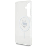 Case Karl Lagerfeld Button Choupette Head Printed Logo MagSafe Samsung Galaxy S25 Plus white
