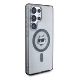 Karl Lagerfeld Button Choupette Head Printed Logo MagSafe Samsung Galaxy S25 Ultra case black