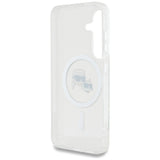 Case Karl Lagerfeld Button Karl & Choupette Heads Printed Logo MagSafe Samsung Galaxy S25 white