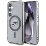 Karl Lagerfeld Button Karl & Choupette Heads Printed Logo MagSafe Samsung Galaxy S25 case black