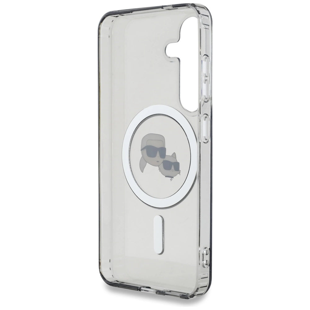 Karl Lagerfeld Button Karl & Choupette Heads Printed Logo MagSafe Samsung Galaxy S25 case black