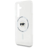 Case Karl Lagerfeld Button Karl Head Printed Logo MagSafe Samsung Galaxy S25 white