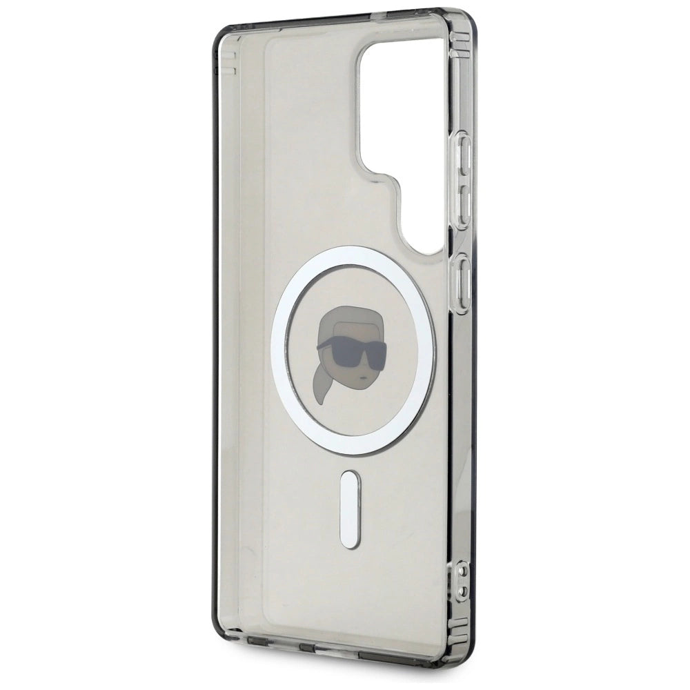 Case Karl Lagerfeld Button Karl Head Printed Logo MagSafe Samsung Galaxy S25 Ultra black