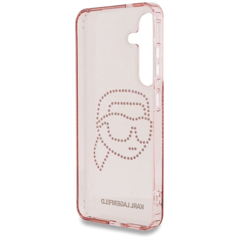 Karl Lagerfeld Rhinestones K. Head Logo Samsung Galaxy S25 Case Pink