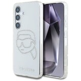 Case Karl Lagerfeld Rhinestones Karl Head Logo Samsung Galaxy S25 gennemsigtig