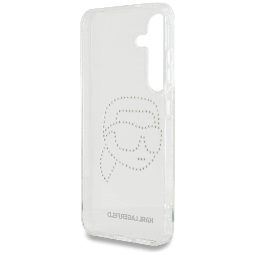 Case Karl Lagerfeld Rhinestones Karl Head Logo Samsung Galaxy S25 gennemsigtig