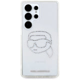 Case Karl Lagerfeld Rhinestones Karl Head Logo Samsung Galaxy S25 Ultra gennemsigtig
