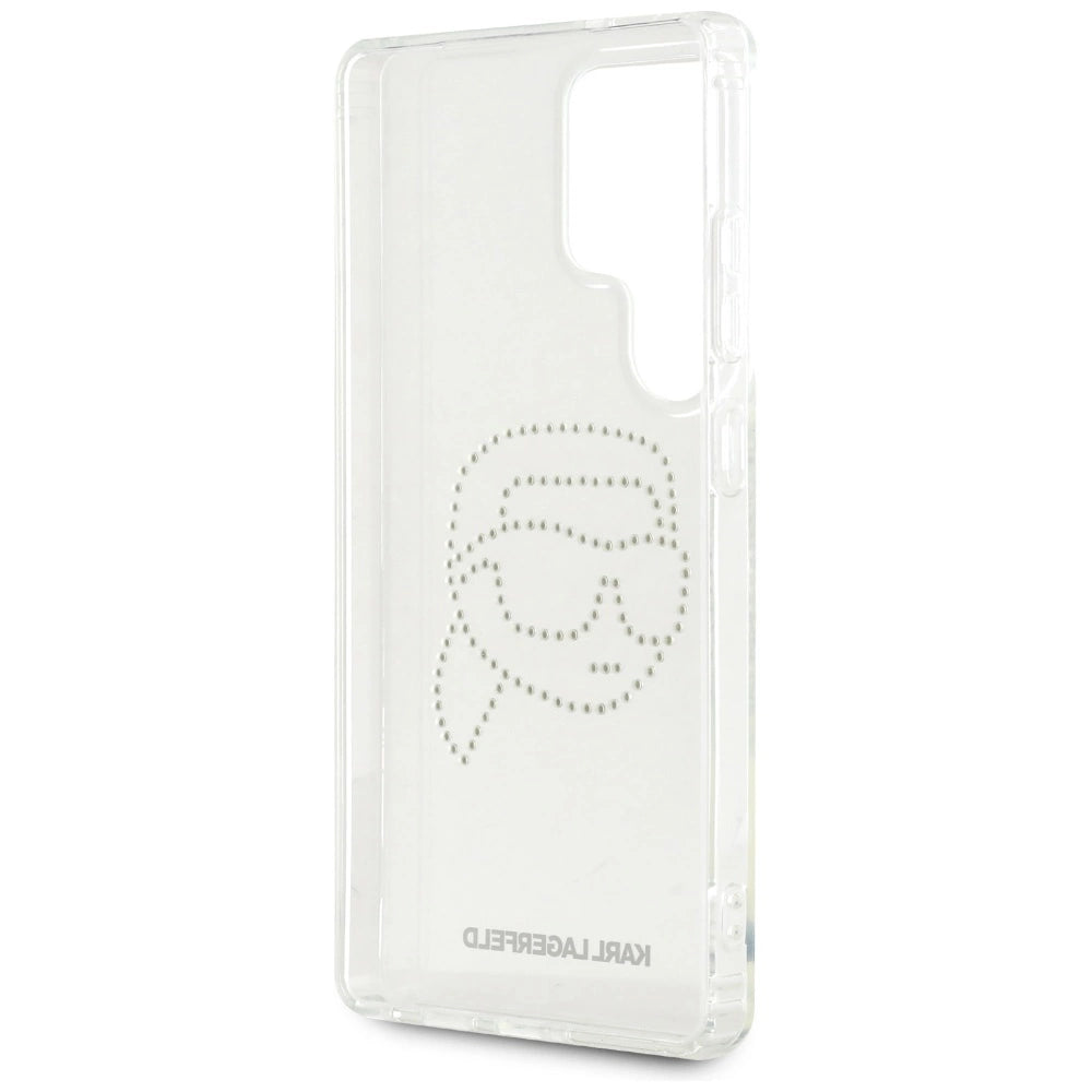 Case Karl Lagerfeld Rhinestones Karl Head Logo Samsung Galaxy S25 Ultra gennemsigtig