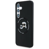 Karl Lagerfeld Silicone Double Heads And Circle MagSafe Samsung Galaxy S25 case black