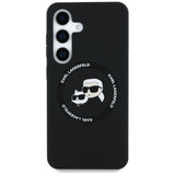 Karl Lagerfeld Silicone Double Heads And Circle MagSafe Samsung Galaxy S25 case black