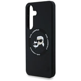 Karl Lagerfeld Silicone Double Heads And Circle MagSafe Samsung Galaxy S25 case black