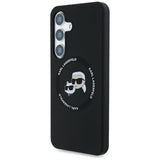 Karl Lagerfeld Silicone Double Heads And Circle MagSafe Samsung Galaxy S25 Plus-kasse sort