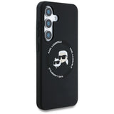 Karl Lagerfeld Silicone Double Heads And Circle MagSafe Samsung Galaxy S25 Plus-kasse sort