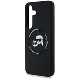 Karl Lagerfeld Silicone Double Heads And Circle MagSafe Samsung Galaxy S25 Plus-kasse sort