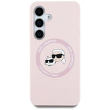 Karl Lagerfeld Silicone Double Heads og Circle MagSafe Samsung Galaxy S25 Plus Case Pink