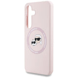 Karl Lagerfeld Silicone Double Heads og Circle MagSafe Samsung Galaxy S25 Plus Case Pink