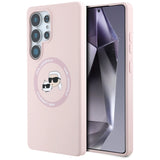 Karl Lagerfeld Silicone Double Heads og Circle MagSafe Samsung Galaxy S25 Ultra Case Pink
