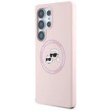 Karl Lagerfeld Silicone Double Heads og Circle MagSafe Samsung Galaxy S25 Ultra Case Pink