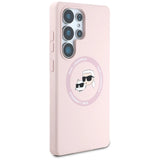 Karl Lagerfeld Silicone Double Heads og Circle MagSafe Samsung Galaxy S25 Ultra Case Pink