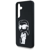 Case Karl Lagerfeld Silicone Graffiti Ikonik Printed Logo MagSafe Samsung Galaxy S25 sort