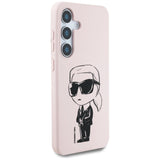 Case Karl Lagerfeld Silicone Graffiti Ikonik Printed Logo MagSafe Samsung Galaxy S25 lyserød