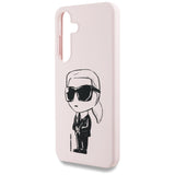Case Karl Lagerfeld Silicone Graffiti Ikonik Printed Logo MagSafe Samsung Galaxy S25 lyserød