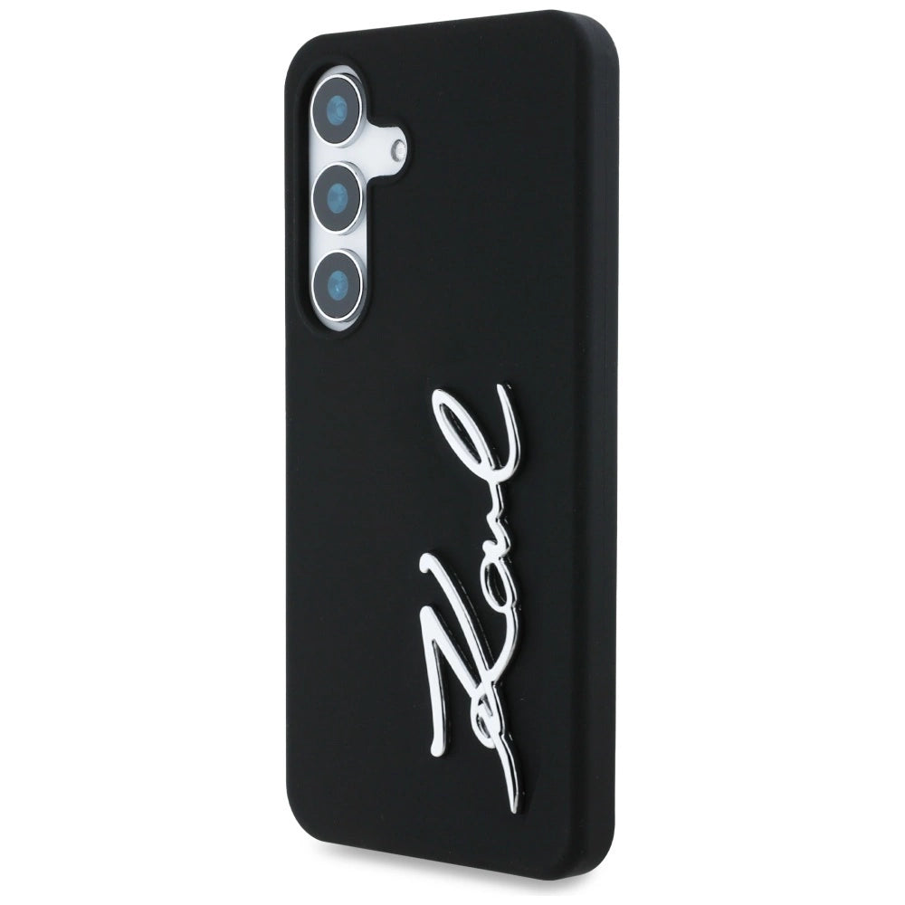 Case Karl Lagerfeld Silicone Metal Signature Logo Samsung Galaxy S25 sort