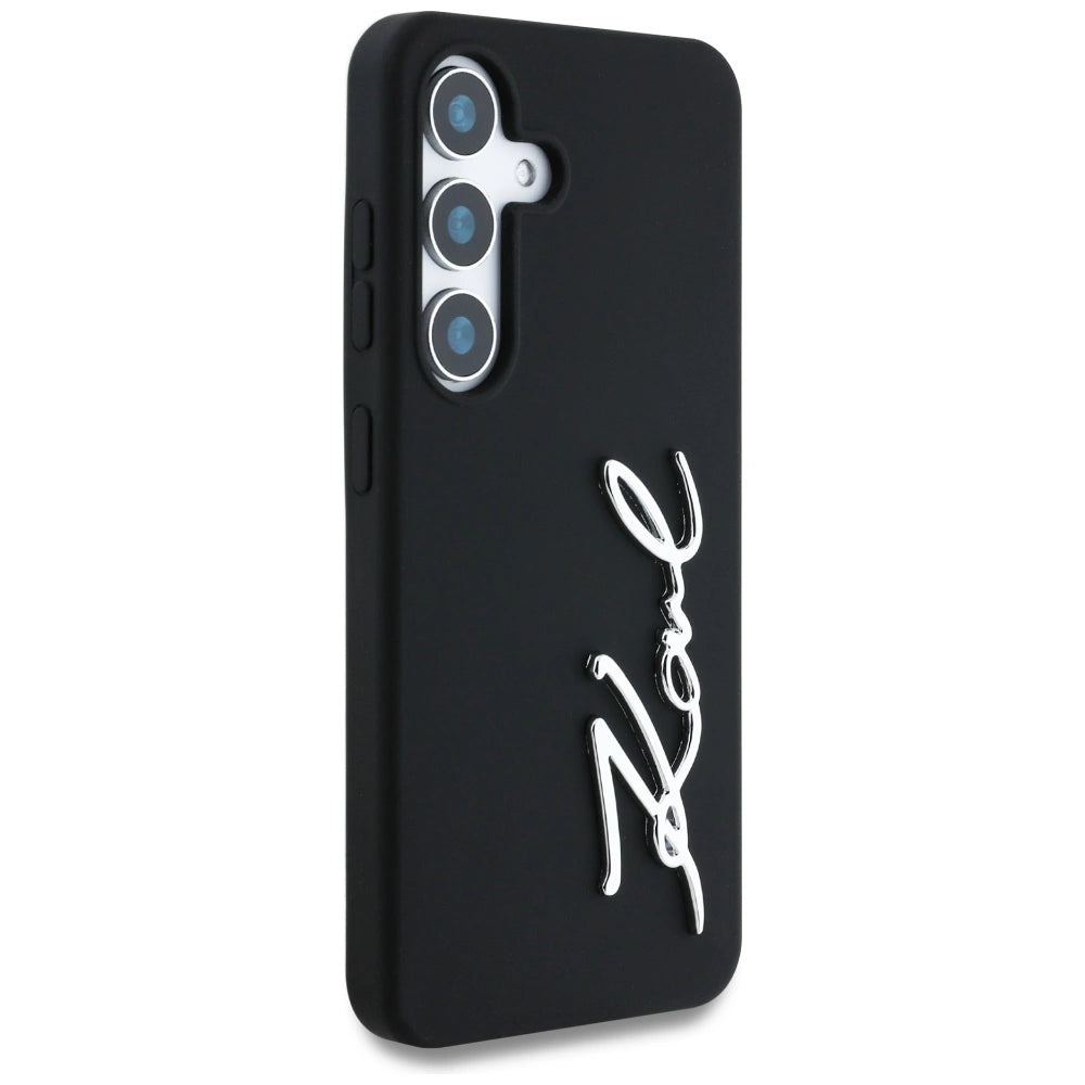 Case Karl Lagerfeld Silicone Metal Signature Logo Samsung Galaxy S25 sort