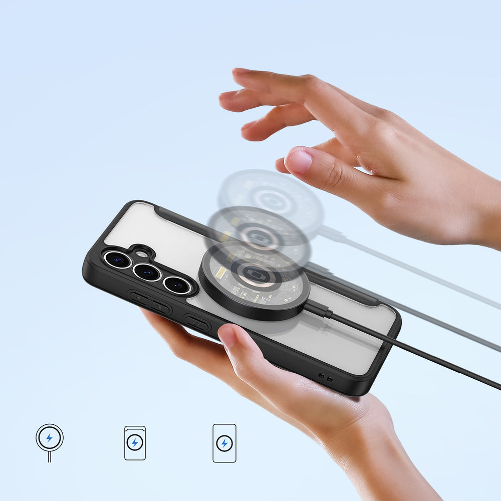 Dux Ducis Skin X Pro æske til Samsung Galaxy S25 med MagSafe og tegnebog - sort