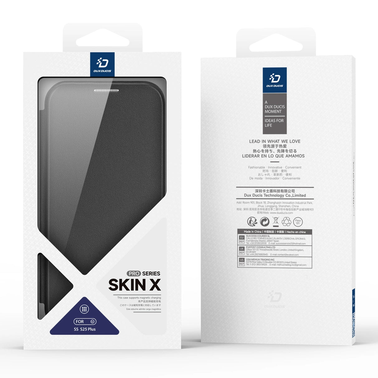 Dux Ducis Skin X Pro æske til Samsung Galaxy S25+ med MagSafe og tegnebog - sort