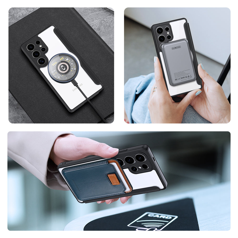 Dux Ducis Skin X Pro Case til Samsung Galaxy S25 Ultra med MagSafe og Wallet - sort