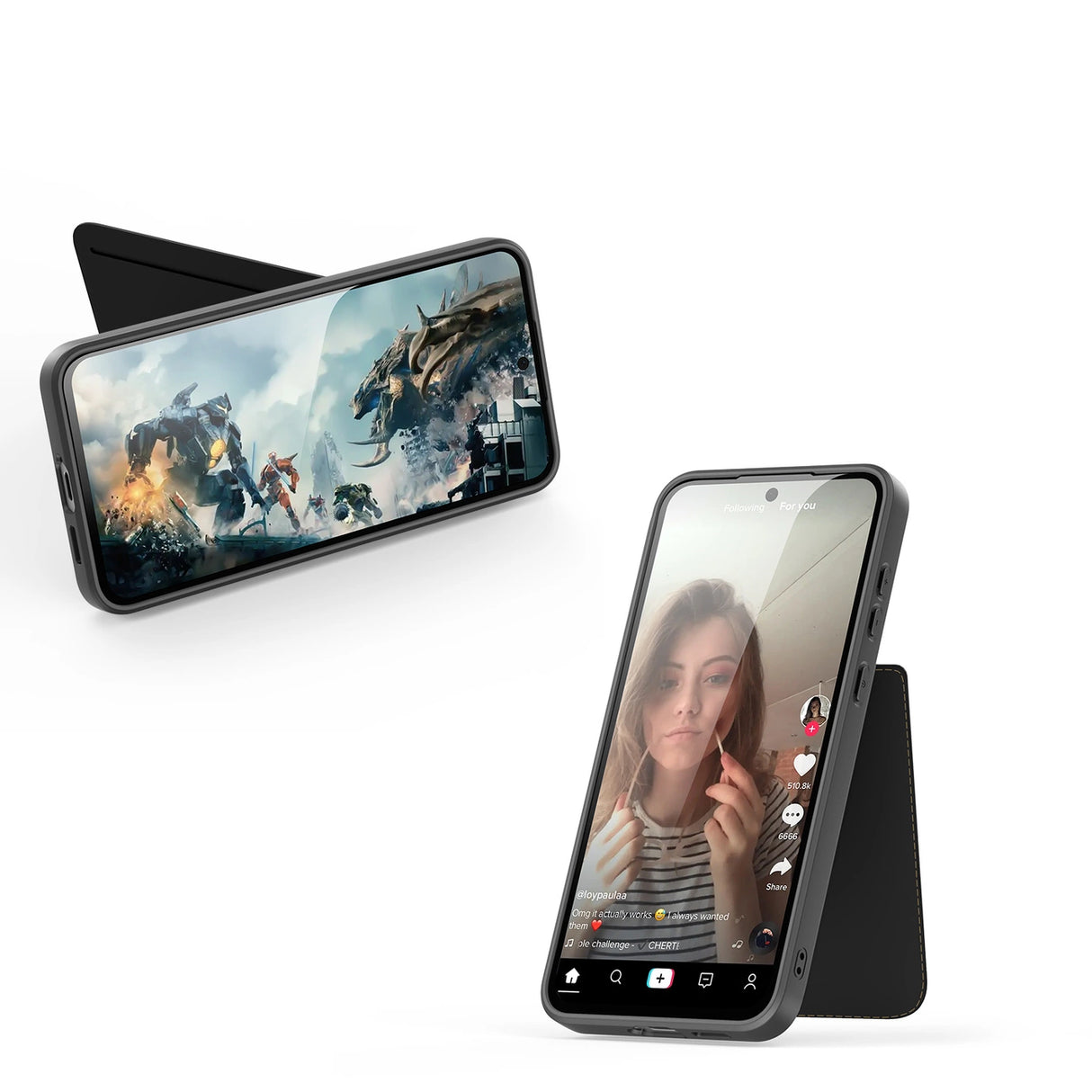 Dux Ducis Rafi II Case til Samsung Galaxy S25+ med Stand og Wallet - sort