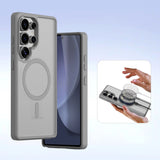 Dux Ducis Lawa Læderhylster til Samsung Galaxy S25 Ultra med aftagelig magnetisk tegnebog - grå